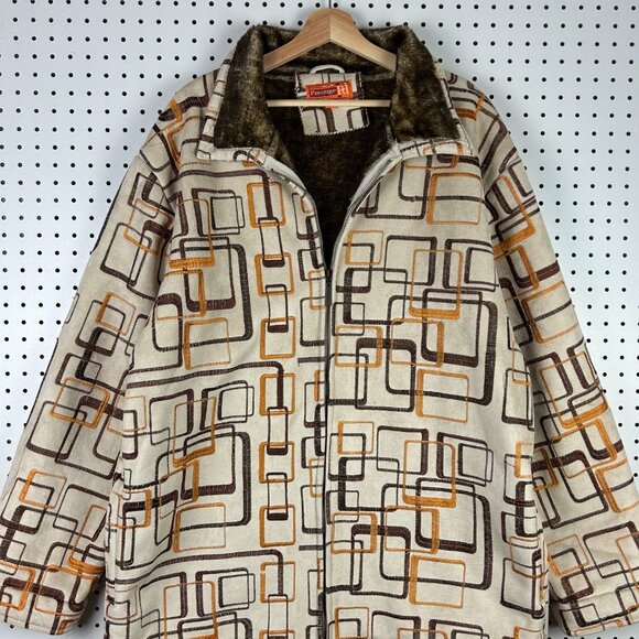 Prestige 90s Hip Hop Jacket Mens 2XL Fur Lined Suede Cream Brown Full Zip Street - Picture 2 of 9